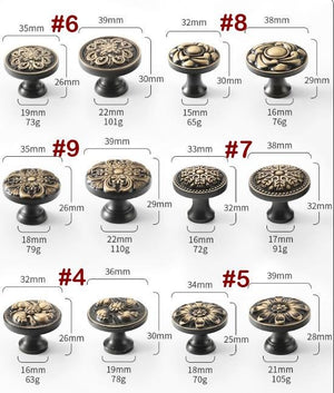 Solid Brass Round Cabinet Pulls & Knobs - Art Deco for Wardrobes - #2 22mm / 1pc