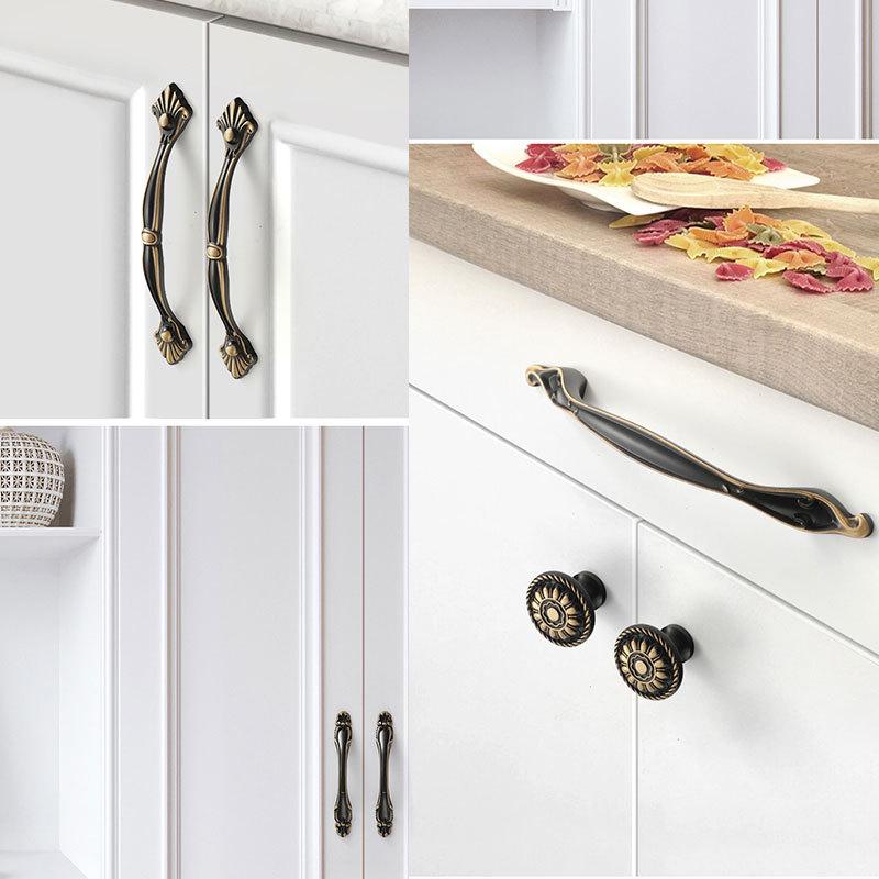 Art Deco Drawer Pulls Handles Round Knobs Aged Solid Brass Vintage Decor Kitchen Bathroom Cabinet Cupboard Bedroom Dresser Wardrobe Hardware