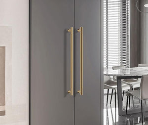 Solid Brass Knurled Cabinet Pulls & Knobs - Black Finish Hardware - Brass 350mm / 1pc
