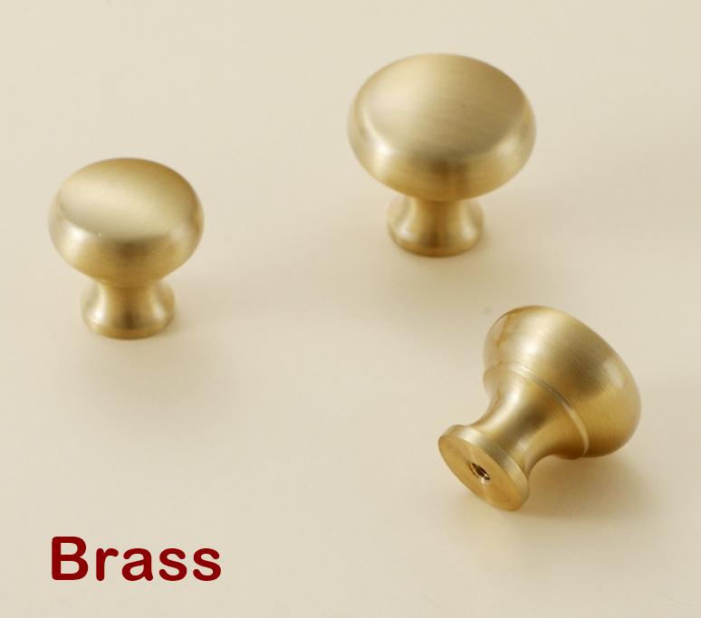 Solid Brass Round Cabinet Pulls & Knobs - Black Finish for Cabinets - Black 32mm / 1pc