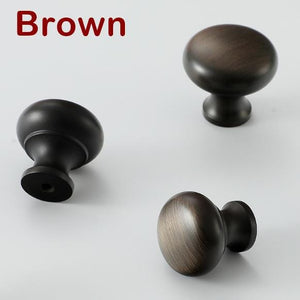 Solid Brass Round Cabinet Pulls & Knobs - Black Finish for Cabinets - Black 25mm / 1pc