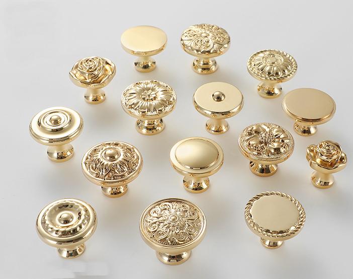 Antique Vintage Drawer Pull Knob Handle Gold Plated Brass Hardware For Unique Handmade Furniture Home Decor Kitchen Bathroom Cabinet Dresser