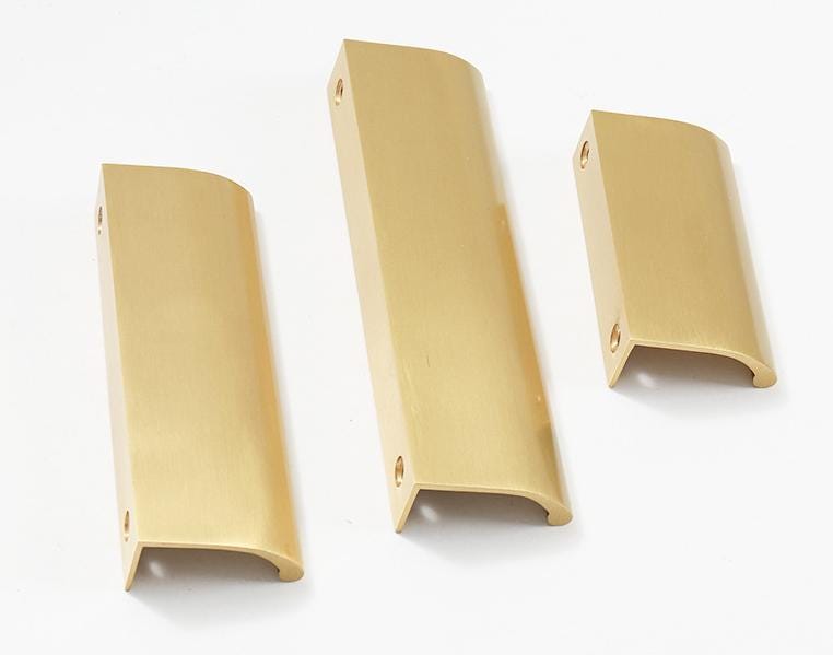 Solid Brass Invisible Handles Knobs Cupboard Kitchen Cup Drawer Bin Pulls Cabinet Door Furniture Decor Hardware Wholesale Bulk