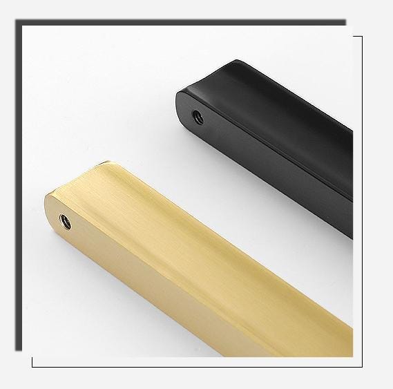 Solid Brass Modern Cabinet Pulls & Knobs - Black Finish Hardware - #3 Brass 80mm / 1pc