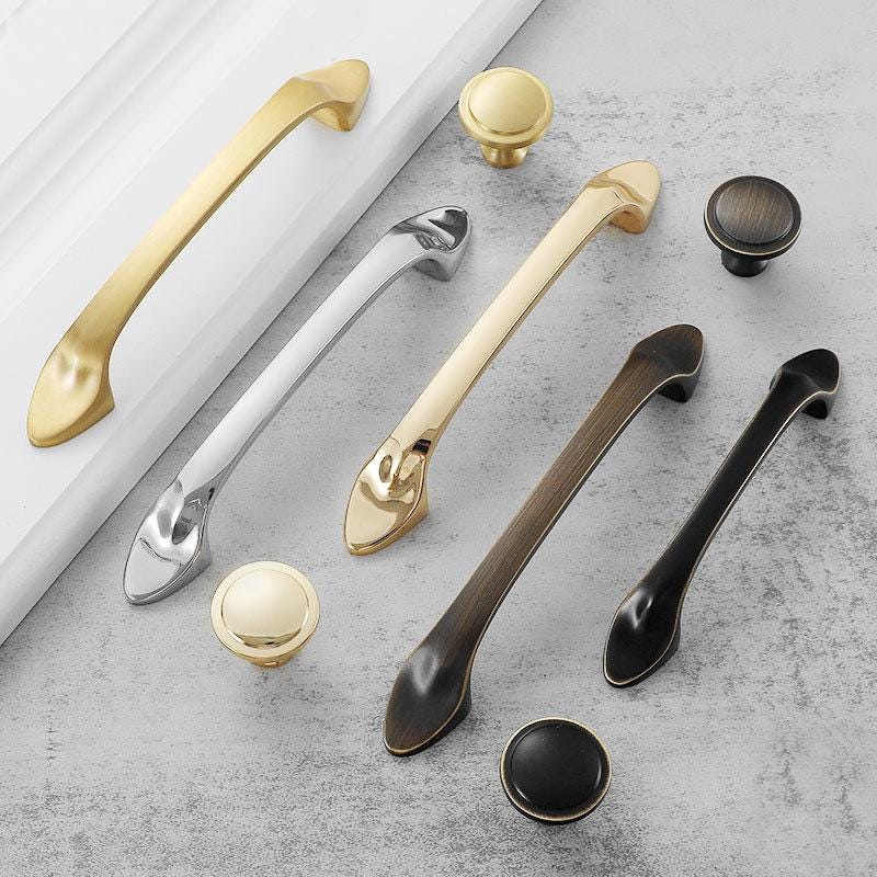 Handles Knobs Drawer Bin Pulls Solid Brass Black Aged Antique Bronze Silver Gold Plated Kitchen Cabinet Door Furniture Hardware Wholesale