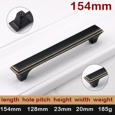 Solid Brass Square Cabinet Pulls & Knobs - Black Finish Hardware - Brass 33mm / 1pc