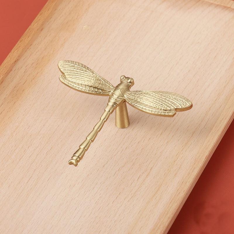 Solid Brass Dragonfly Kitchen Knob Handles 65x77mm 2 1/2" x 3" Cabinet Drawer Door Furniture Gold Antique Wholesale Bulk