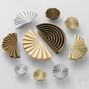 Solid Brass Mid-Century Cabinet Pulls & Knobs - Antique Bronze Finish - #1 - 30mm/gold / 1pc