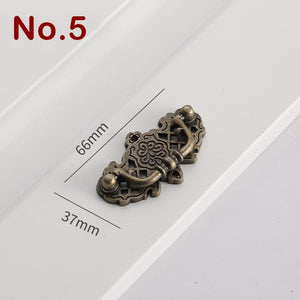 Alloy Floral Door Knocker Ring Pulls - Black Finish for Wardrobes - No.1 Gold / 10pcs