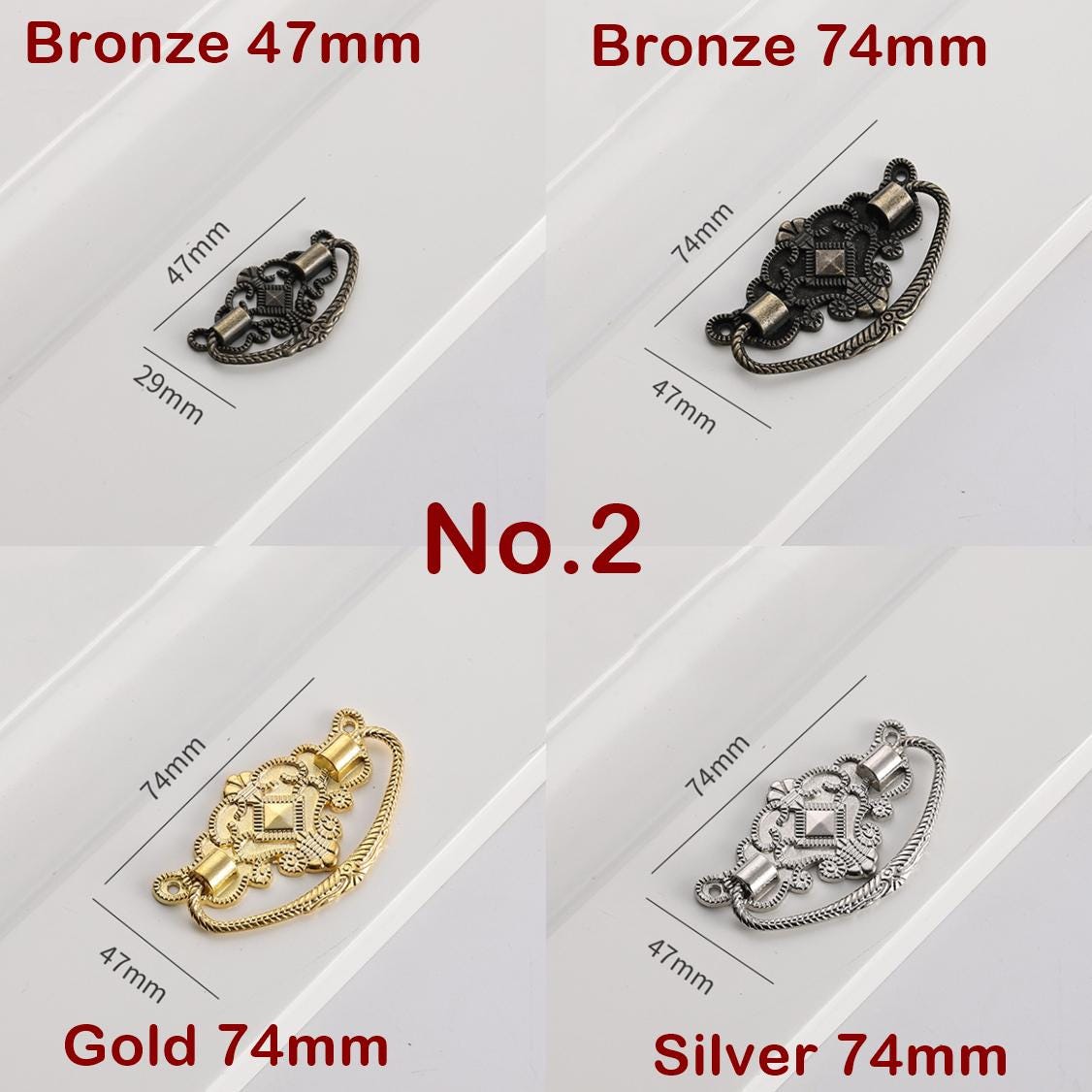 Alloy Floral Door Knocker Ring Pulls - Black Finish for Wardrobes - No.1 Black / 1pc
