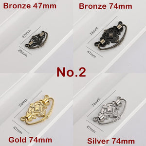 Alloy Floral Door Knocker Ring Pulls - Black Finish for Wardrobes - No.1 Black / 1pc