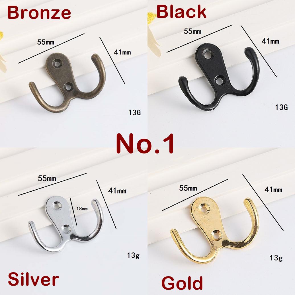Kitchen Knob Hook Handles 55mm 2 1/8" Cabinet Drawer Door Furniture Black Silver Gold Antique Wholesale Bulk