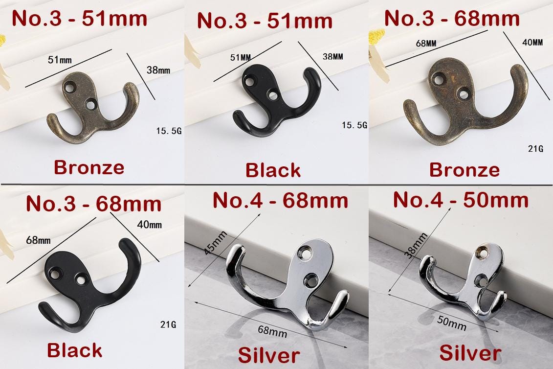Kitchen Knob Hook Handles 55mm 2 1/8" Cabinet Drawer Door Furniture Black Silver Gold Antique Wholesale Bulk