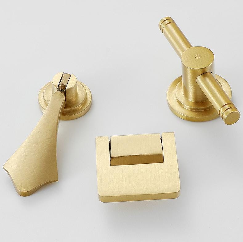 Solid Brass Handles Knobs Cupboard Kitchen Cup Drawer Bin Pulls Cabinet Door Furniture Decor Hardware Wholesale Bulk
