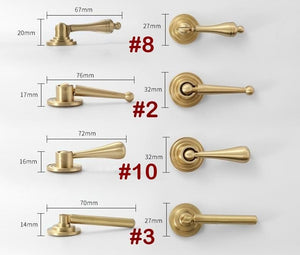 Solid Brass Round Cabinet Pulls & Knobs - Matte Gold Finish Hardware - #4 - 58mm / 1pc