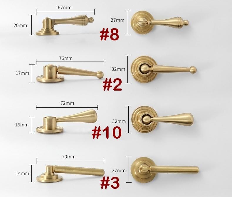 Solid Brass Round Cabinet Pulls & Knobs - Matte Gold Finish Hardware - #4 - 58mm / 1pc