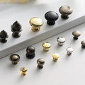 Alloy Floral Door Knocker Ring Pulls - Black Finish for Wardrobes - No.1 Bronze / 1pc