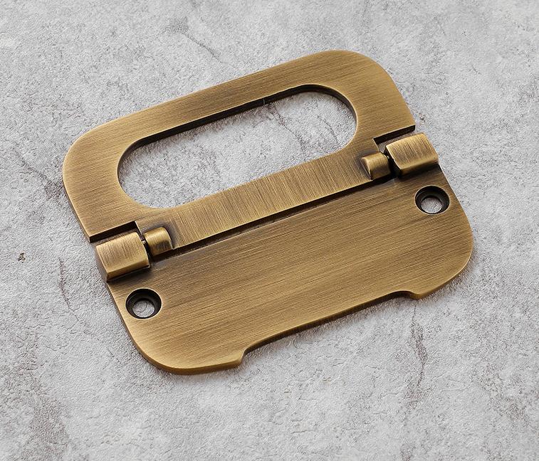 Aged Solid Brass Flush Ring Hidden Pull Handle for Cupboard Drawer Wardrobe 35 75 mm 1 3/8" 3" Invisible Kitchen Cabinet Hardware Bulk