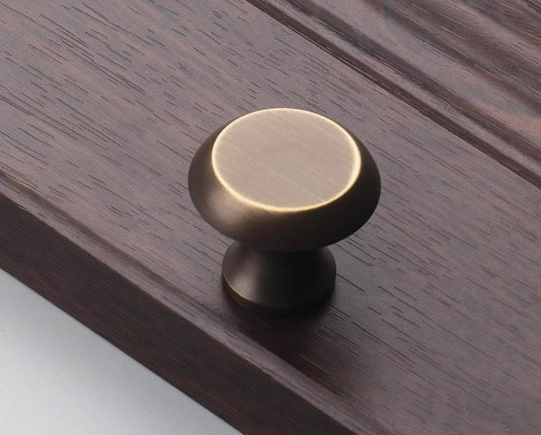 Aged Solid Brass Drawer Knob 30 26 30 mm 1 1/8" 1" 1 1/8" Antique Bronze Kitchen Door Drawer Pull Furniture Hardware Wholesale