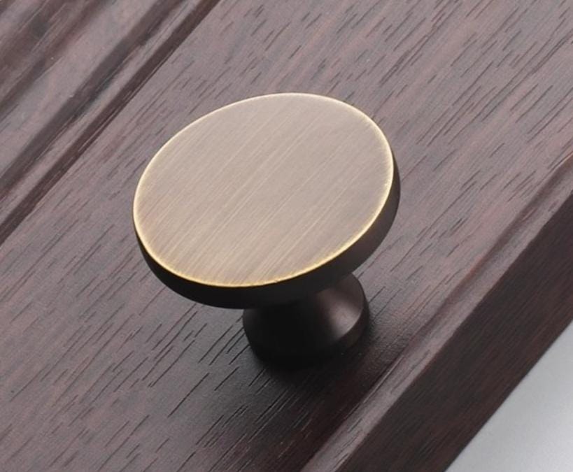 Aged Solid Brass Drawer Knob 32 24 32 mm 1 1/4" 1" 1 1/4" Antique Bronze Kitchen Door Drawer Pull Furniture Hardware Wholesale