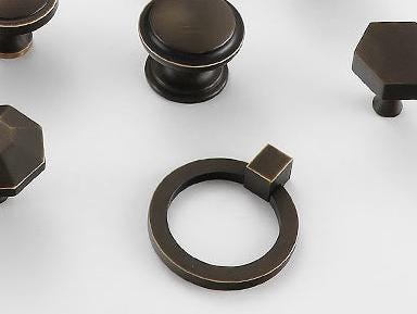 Solid Brass Cabinet Cup Pulls - Antique Bronze Finish for Cabinets - view 7