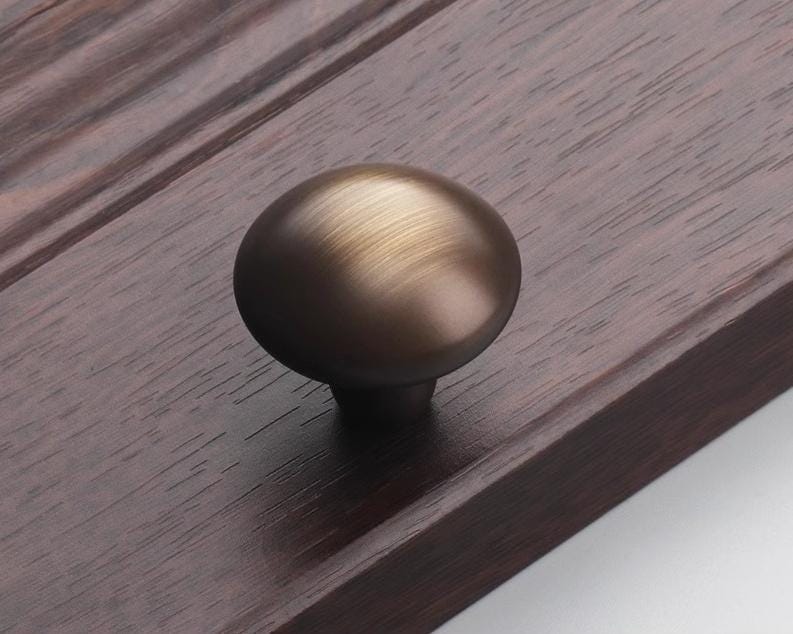 Aged Solid Brass Drawer Knob 31 30 31 mm 1 1/4" 1 1/8" 1 1/4" Antique Bronze Kitchen Door Drawer Pull Furniture Hardware Wholesale