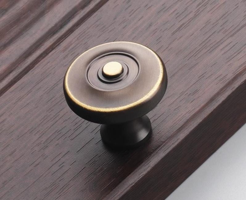 Aged Solid Brass Drawer Knob 32 28 32 mm 1 1/4" 1 1/8" 1 1/4" Antique Bronze Kitchen Door Drawer Pull Furniture Hardware Wholesale