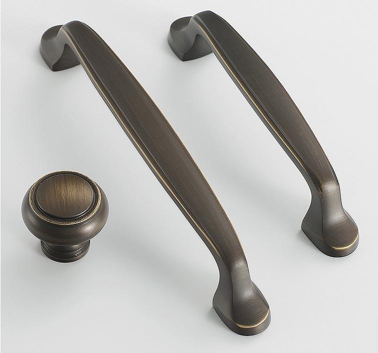Aged Solid Brass Drawer Knob 29 27 29 mm 1 1/8" 1" 1 1/8" Antique Bronze Kitchen Door Drawer Pull Furniture Hardware Wholesale
