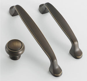 Solid Brass Vintage Cabinet Pulls & Knobs - Antique Bronze Finish - view 7