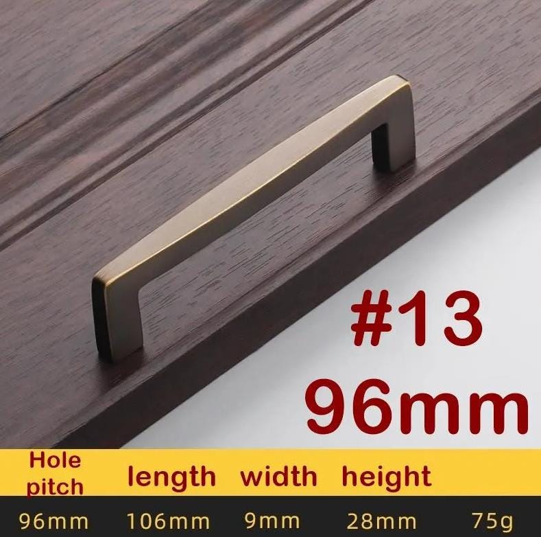 Aged Solid Brass Drawer Pull Handle Coffee Paleo Color 4 5 8 Inches 96 128 192 mm Kitchen Cabinet Door Furniture Decor Hardware Wholesale