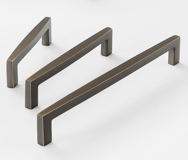 Aged Solid Brass Drawer Pull Handle Coffee Paleo Color 4 5 8 Inches 96 128 192 mm Kitchen Cabinet Door Furniture Decor Hardware Wholesale