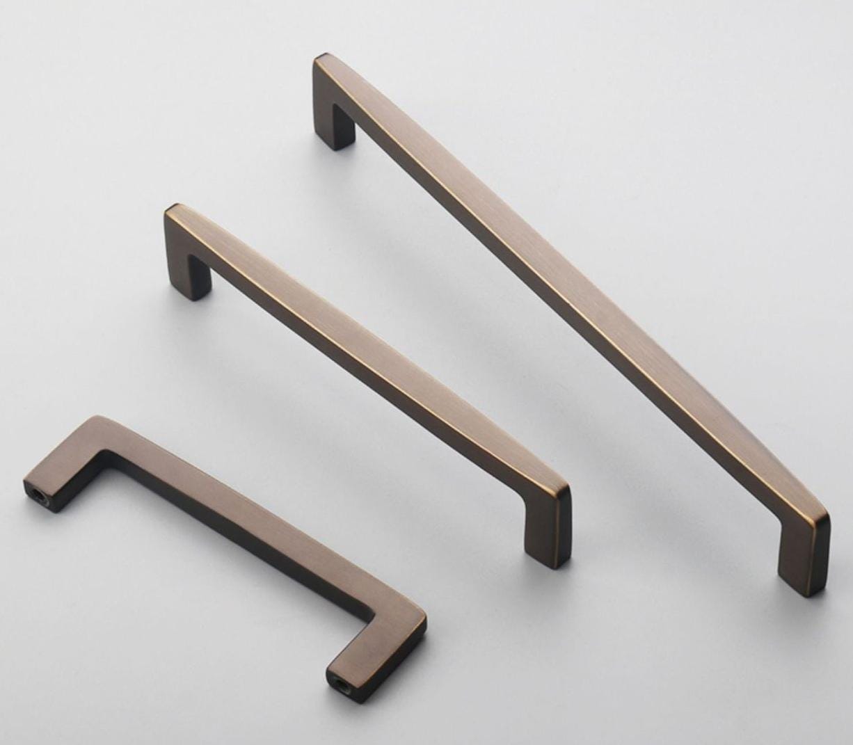 Aged Solid Brass Drawer Pull Handle Coffee Paleo Color 4 5 8 Inches 96 128 192 mm Kitchen Cabinet Door Furniture Decor Hardware Wholesale