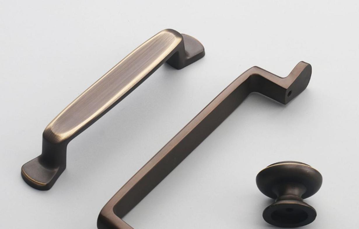 Aged Solid Brass Drawer Pull Handle Coffee Paleo Color 4 5 Inches 96 128 mm Kitchen Cabinet Door Furniture Decor Hardware Wholesale