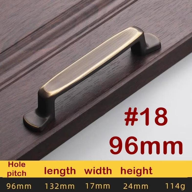 Aged Solid Brass Drawer Pull Handle Coffee Paleo Color 4 5 Inches 96 128 mm Kitchen Cabinet Door Furniture Decor Hardware Wholesale