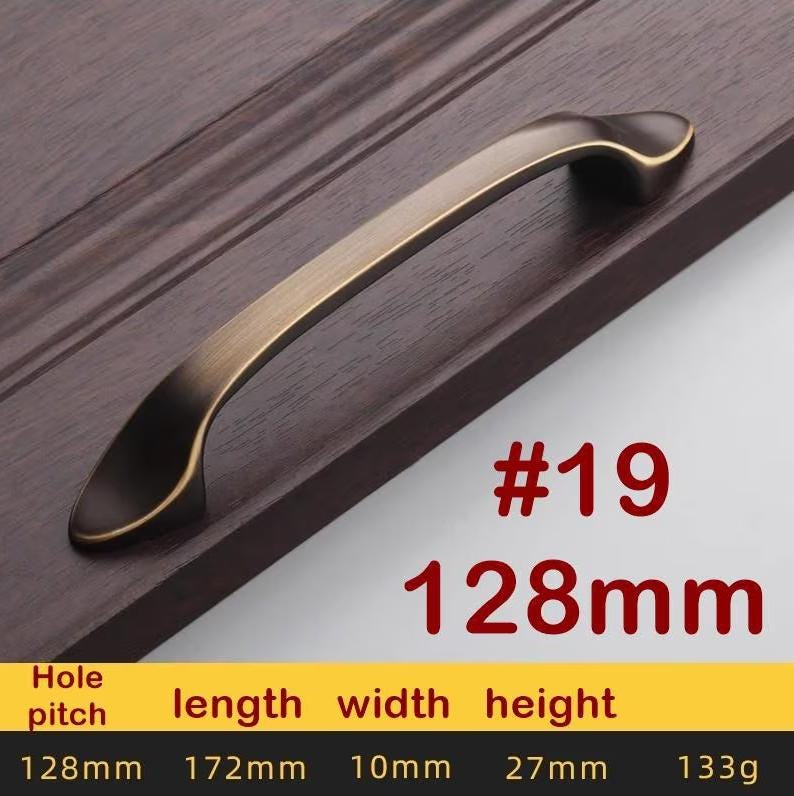 Aged Solid Brass Drawer Pull Handle Coffee Paleo Color 4 5 7 Inches 96 128 192 mm Kitchen Cabinet Door Furniture Decor Hardware Wholesale