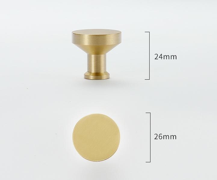 Aged Solid Brass Drawer Knob 24 27 mm 1" 1 1/8" Gold Brass Color Kitchen Door Drawer Pull Furniture Hardware Wholesale
