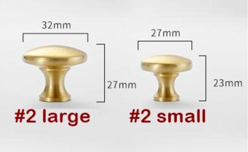 Brushed Solid Brass Drawer Knob 23 27 mm 7/8" 1 1/8" Brass Color Kitchen Door Drawer Pull Furniture Hardware Wholesale