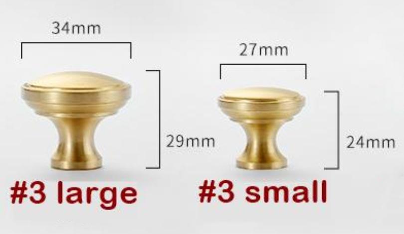 Brushed Solid Brass Drawer Knob 24 29 mm 1" 1 1/8" Brass Color Kitchen Door Drawer Pull Furniture Hardware Wholesale