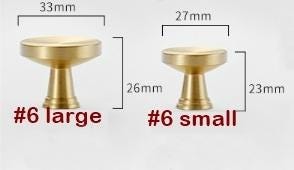 Solid Brass Cabinet Pulls & Knobs - Brass Color Finish for Cabinets - #6 large / 1pc