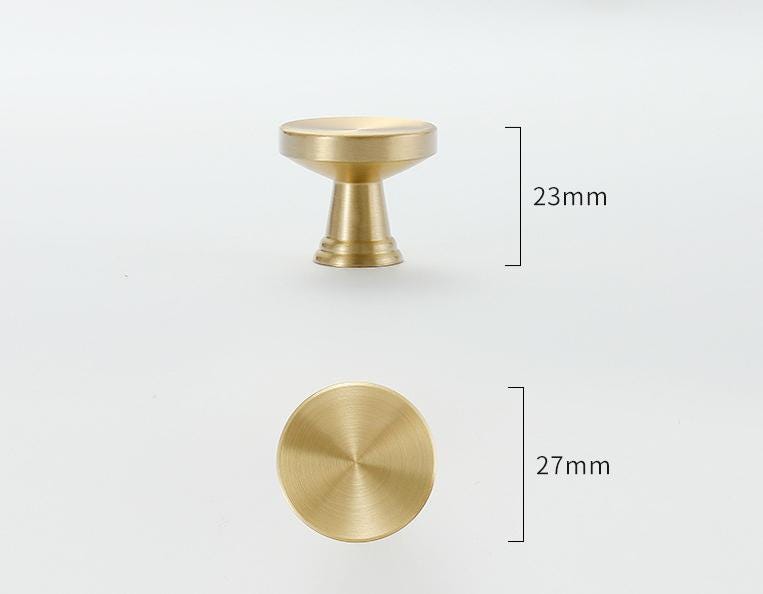 Brushed Solid Brass Drawer Knob 23 26 mm 7/8" 1" Brass Color Kitchen Door Drawer Pull Furniture Hardware Wholesale