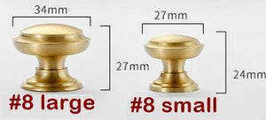 Solid Brass Cabinet Pulls & Knobs - Brass Color Finish for Cabinets - #8 large / 1pc
