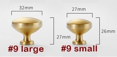 Brushed Solid Brass Drawer Knob 26 27 mm 1" 1" Brass Color Kitchen Door Drawer Pull Furniture Hardware Wholesale