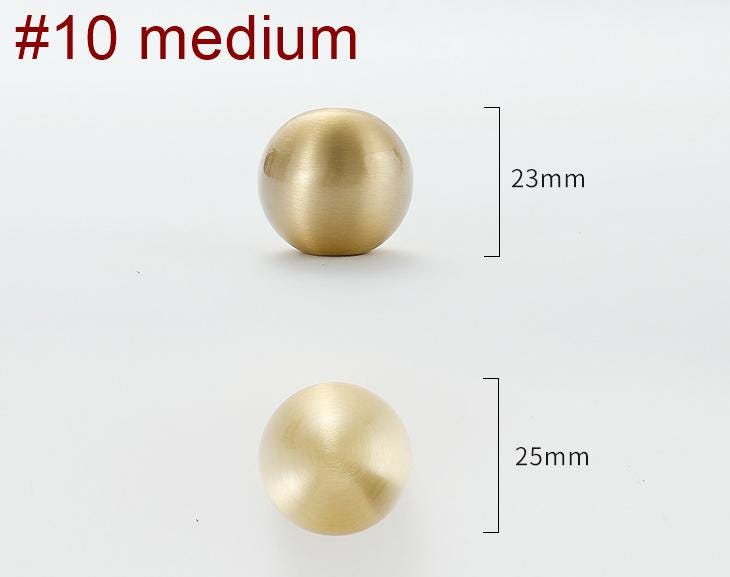 Brushed Solid Brass Drawer Knob 18 23 27 mm 3/4" 7/8" 1" Brass Color Kitchen Door Drawer Pull Furniture Hardware Wholesale