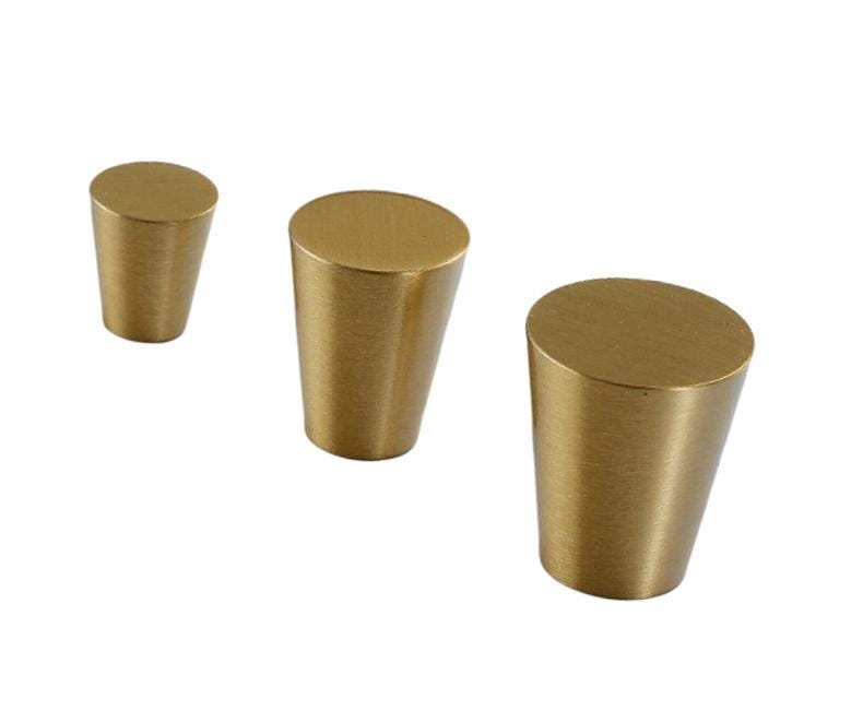 Brushed Solid Brass Drawer Knob 17 25 27 mm 3/4" 1" 1" Brass Color Kitchen Door Drawer Pull Furniture Hardware Wholesale