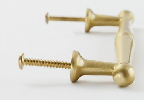 Brushed Solid Brass Drawer Pull Handle Brass Color 3 4 5 9 Inches 80 107 144 220 mm Kitchen Cabinet Door Furniture Decor Hardware Wholesale