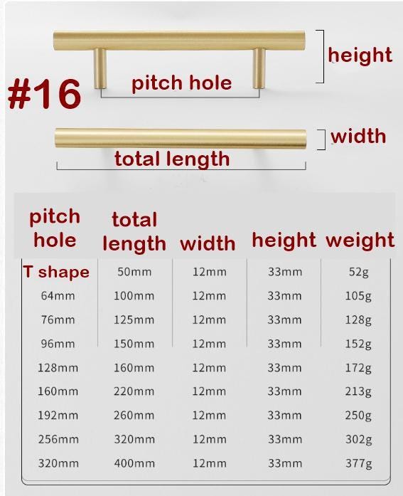 Brushed Solid Brass Drawer Pull Handle Brass Color 4 5 6 10 Inches 100 125 150 260mm Kitchen Cabinet Door Furniture Decor Hardware Wholesale
