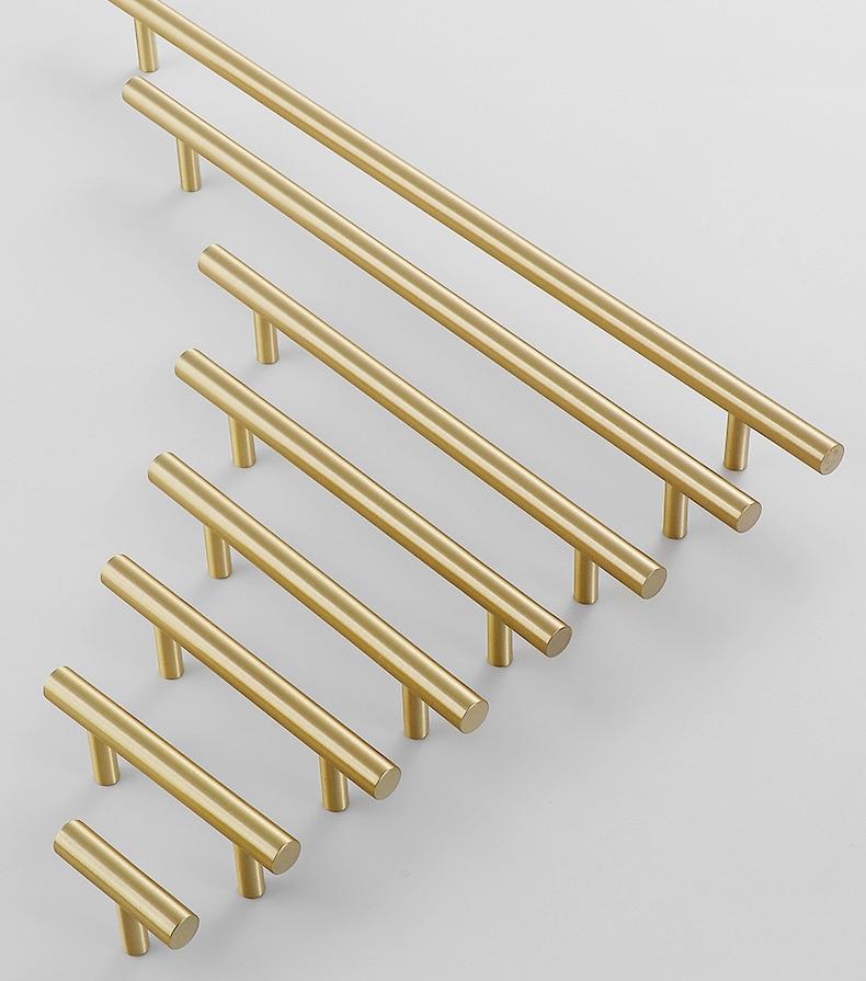 Brushed Solid Brass Drawer Pull Handle Brass Color 4 5 6 10 Inches 100 125 150 260mm Kitchen Cabinet Door Furniture Decor Hardware Wholesale