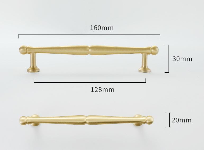 Solid Brass Cabinet Pulls & Knobs - Brass Color Finish for Cabinets - #18 230mm / 1pc