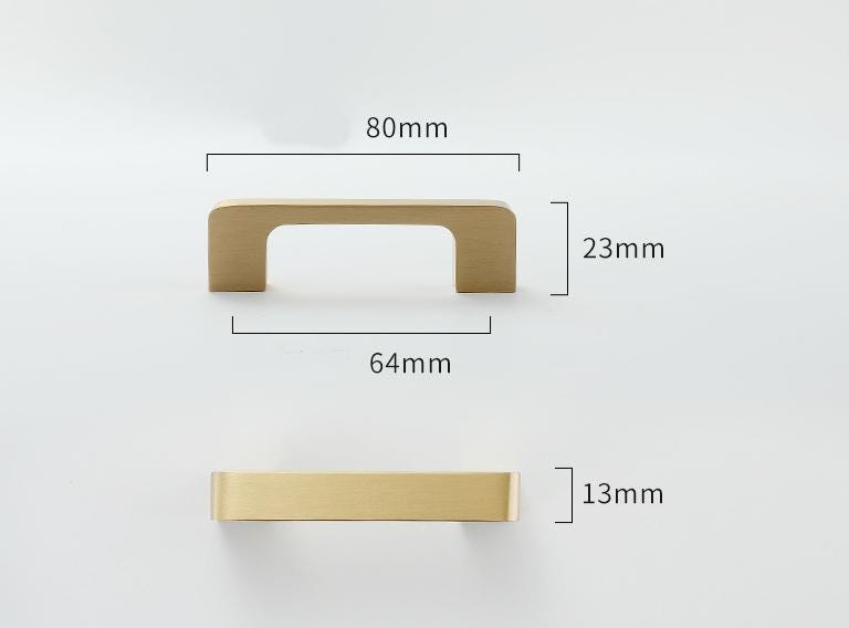 Brushed Solid Brass Drawer Pull Handle Brass Color 3 4 5 9 Inches 80 107 144 220 mm Kitchen Cabinet Door Furniture Decor Hardware Wholesale