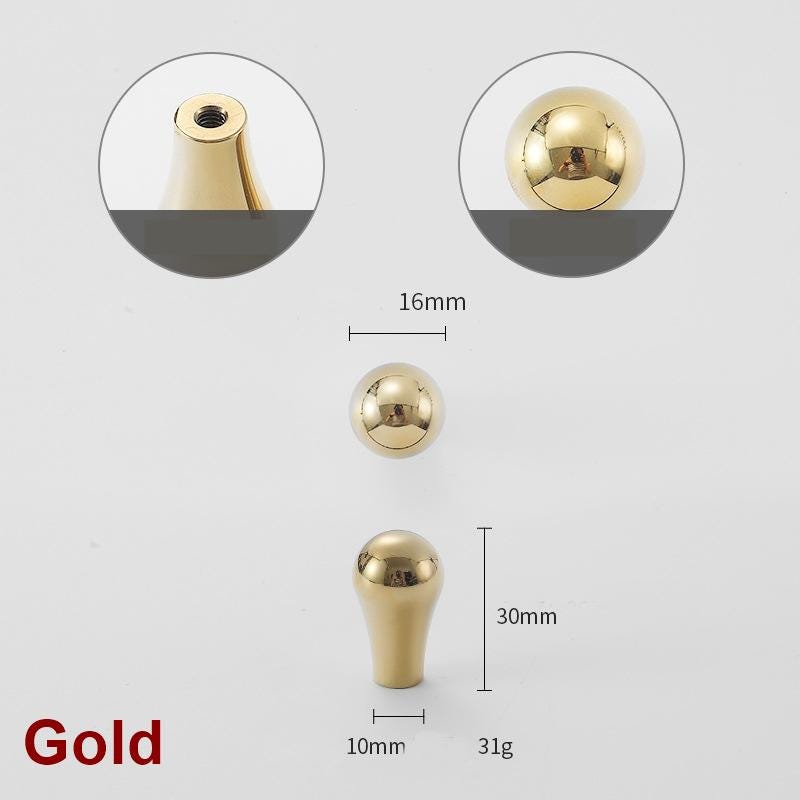 Solid Brass Drop Drawer Knob 30 10 16 mm 1 1/8" 3/8" 5/8" Brass Silver Gold Color Kitchen Door Drawer Pull Furniture Hardware Wholesale